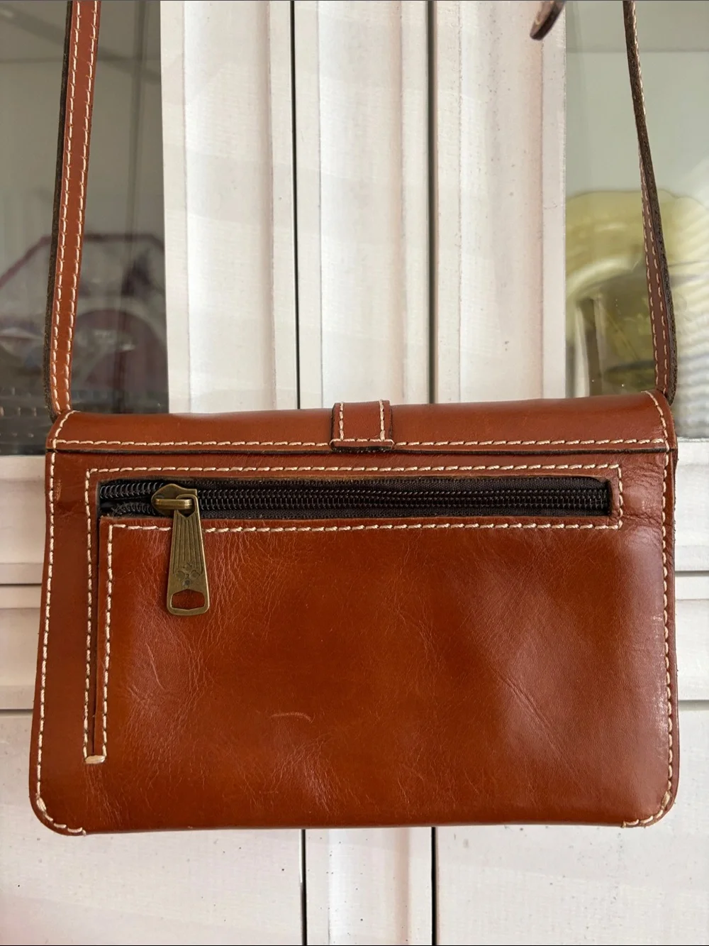 Patricia Nash Women's Embossed Leather Crossbody Bag in Brown